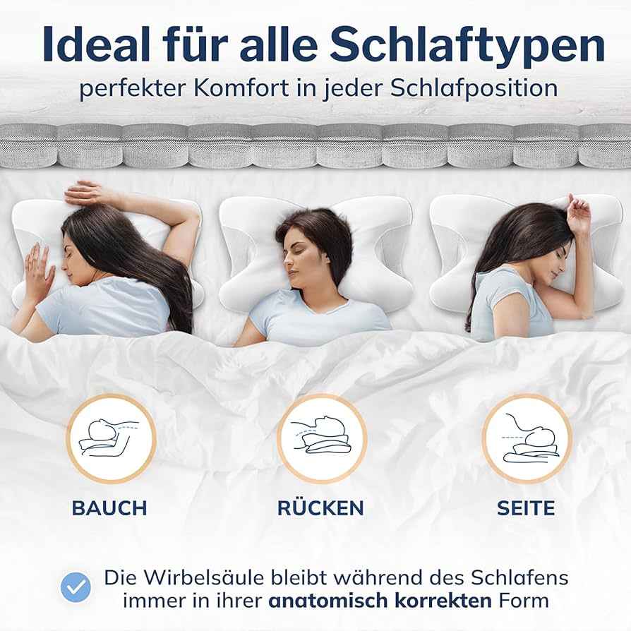 Edonna Ergonomisches Nackenkissen für Optimalen Schlafkomfort - Ergonomisches Nackenkissen Edonna
